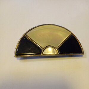 Vintage Sunrise Brooch With Gem Enamel Stainless Steel